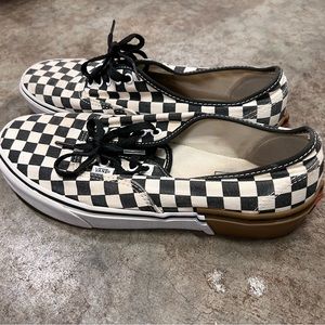 Vans Authentic - checkered - white/gum color block - men’s 10